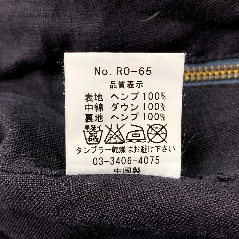 【中古品】【メンズ】 phatee ファティー HEMP DOWN JACKET ヘンプ ダウンジャケット アウター 144-250917-cs-18-izu サイズ：XL カラー：ブラック 万代Net店