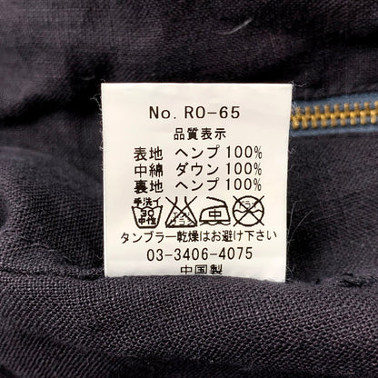 【中古品】【メンズ】 phatee ファティー HEMP DOWN JACKET ヘンプ ダウンジャケット アウター 144-250917-cs-18-izu サイズ：XL カラー：ブラック 万代Net店
