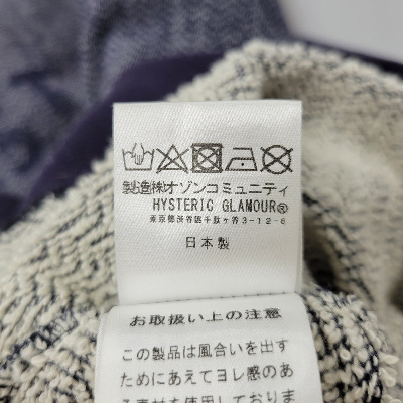 【中古品】【メンズ】 HYSTERIC GLAMOUR ヒステリックグラマー LADYLAND ACADEMY CREW NECK SWEAT SHIRT 02191CS02 クルーネック スウェットシャツ 長袖 トップス 140-250911-as-04-izu サイズ：L カラー：ネイビー 万代Net店