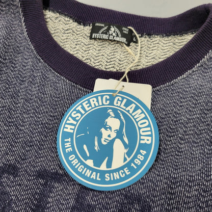 【中古品】【メンズ】 HYSTERIC GLAMOUR ヒステリックグラマー LADYLAND ACADEMY CREW NECK SWEAT SHIRT 02191CS02 クルーネック スウェットシャツ 長袖 トップス 140-250911-as-04-izu サイズ：L カラー：ネイビー 万代Net店