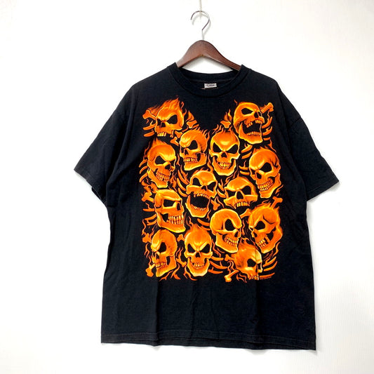 【中古品】【メンズ】 DELTA PRO WEIGHT LIQUID BLUE デルタプロウェイト リキッドブルー 00's SKULL FACE S/S TEE c2006 スカルフェイス ショートスリーブTシャツ 半袖Tシャツ 146-250926-hi-02-izu サイズ：XL カラー：ブラック 万代Net店