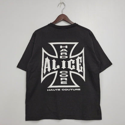 【中古品】【メンズ】 ALICE HOLLYWOOD アリスハリウッド HARD CORE SS TEE ショートスリーブ Tシャツ 半袖 トップス 141-250913-as-11-izu サイズ：M カラー：ブラック 万代Net店