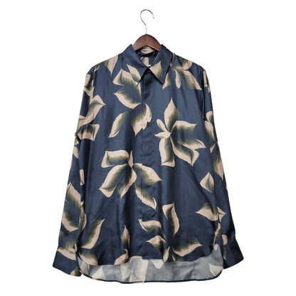【中古品】【メンズ】 DRIES VAN NOTEN ドリスヴァンノッテン SILK FLORAL SHIRT シルク フローラル シャツ 長袖 トップス 141-250913-as-05-izu サイズ：50 カラー：ネイビー系 万代Net店
