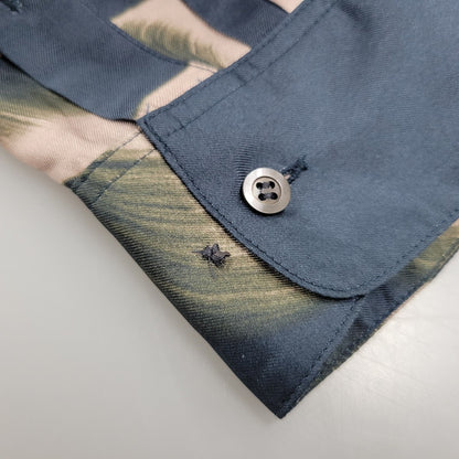 【中古品】【メンズ】 DRIES VAN NOTEN ドリスヴァンノッテン SILK FLORAL SHIRT シルク フローラル シャツ 長袖 トップス 141-250913-as-05-izu サイズ：50 カラー：ネイビー系 万代Net店