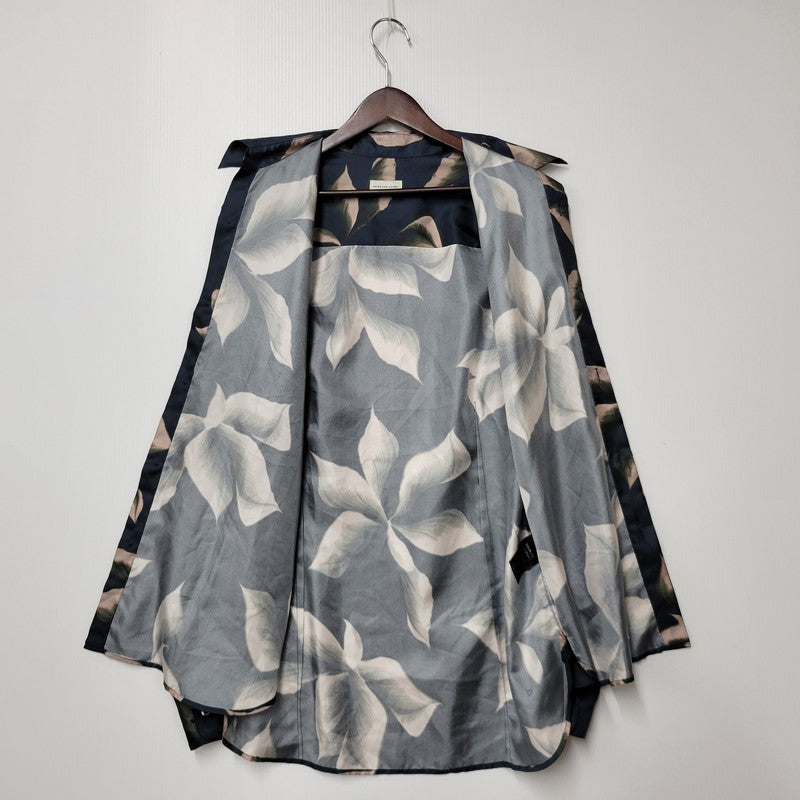 【中古品】【メンズ】 DRIES VAN NOTEN ドリスヴァンノッテン SILK FLORAL SHIRT シルク フローラル シャツ 長袖 トップス 141-250913-as-05-izu サイズ：50 カラー：ネイビー系 万代Net店