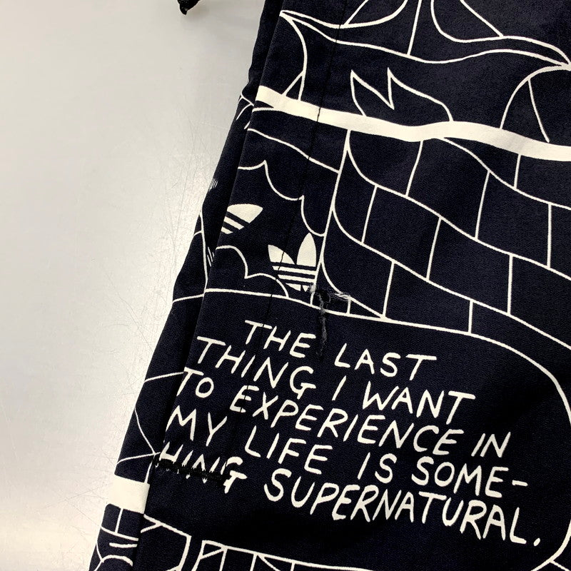 【中古品】【メンズ】 adidas アディダス GN3333 P.KYLE AOP WINDBREAKER パトリック カイル ウインドブレーカー アウター 148-250917-cs-24-izu サイズ：O カラー：ブラック/ホワイト 万代Net店