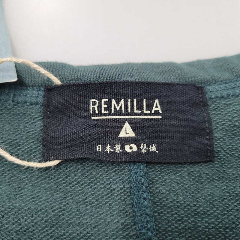 【中古品】【メンズ】 remilla レミーラ R231207 天竺カットロゴ THREE QUARTER SLEEVE T-SHIRT スリー クオーター スリーブ Tシャツ トップス 半袖 142-250921-cs-09-izu サイズ：L カラー：グリーン 万代Net店