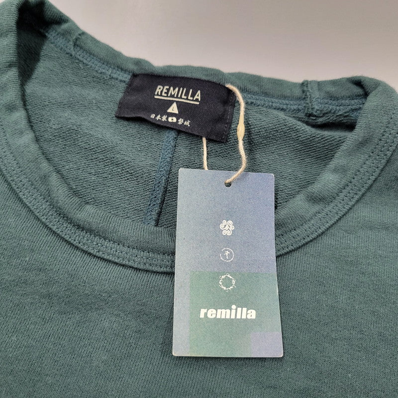 【中古品】【メンズ】 remilla レミーラ R231207 天竺カットロゴ THREE QUARTER SLEEVE T-SHIRT スリー クオーター スリーブ Tシャツ トップス 半袖 142-250921-cs-09-izu サイズ：L カラー：グリーン 万代Net店