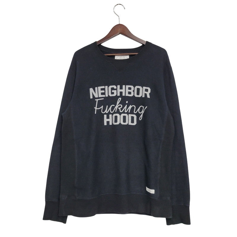 【中古品】【メンズ】 NEIGHBORHOOD ネイバーフッド FUCKING CREW NECK SWEAT SHIRT 152FPNH-CSM04S クルーネック スウェットシャツ トレーナー 長袖 トップス 142-250913-as-12-izu サイズ：L カラー：ブラック 万代Net店