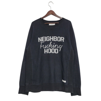 【中古品】【メンズ】 NEIGHBORHOOD ネイバーフッド FUCKING CREW NECK SWEAT SHIRT 152FPNH-CSM04S クルーネック スウェットシャツ トレーナー 長袖 トップス 142-250913-as-12-izu サイズ：L カラー：ブラック 万代Net店