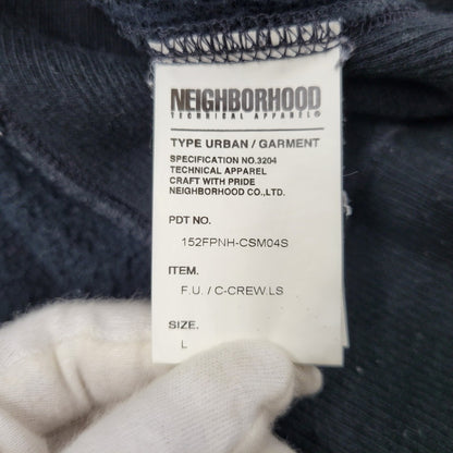 【中古品】【メンズ】 NEIGHBORHOOD ネイバーフッド FUCKING CREW NECK SWEAT SHIRT 152FPNH-CSM04S クルーネック スウェットシャツ トレーナー 長袖 トップス 142-250913-as-12-izu サイズ：L カラー：ブラック 万代Net店