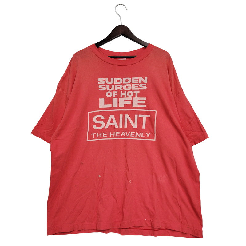 【中古品】【メンズ】 SAINT MICHAEL セントマイケル SS TEE ERUPTING SM-HR8-0000-028 ショートスリーブ Tシャツ 半袖 トップス 142-250913-as-10-izu サイズ：XXL カラー：ピンクレッド 万代Net店