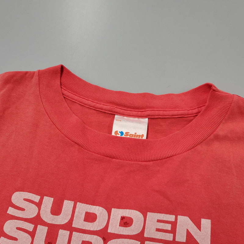 【中古品】【メンズ】 SAINT MICHAEL セントマイケル SS TEE ERUPTING SM-HR8-0000-028 ショートスリーブ Tシャツ 半袖 トップス 142-250913-as-10-izu サイズ：XXL カラー：ピンクレッド 万代Net店