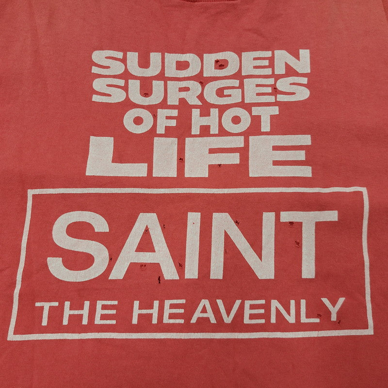 【中古品】【メンズ】 SAINT MICHAEL セントマイケル SS TEE ERUPTING SM-HR8-0000-028 ショートスリーブ Tシャツ 半袖 トップス 142-250913-as-10-izu サイズ：XXL カラー：ピンクレッド 万代Net店