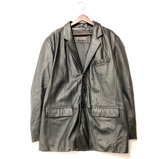 【中古品】【メンズ】 WILSONS LEATHER ウィルソンズレザー 3B LEATHER TAILORED JACKET レザー テーラードジャケット アウター 146-250926-hi-09-izu サイズ：L カラー：ブラック 万代Net店
