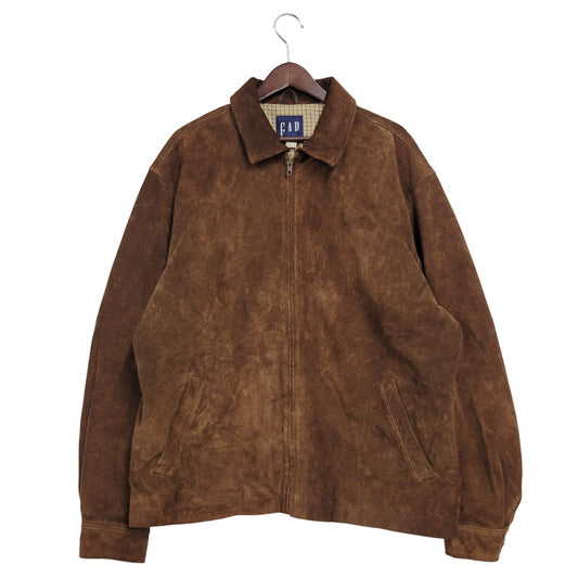 【中古品】【メンズ】 OLD GAP オールド ギャップ ZIP UP SUEDE LEATHER JACKET ジップアップ スエード レザー ジャケット 中国製 アウター 146-250914-as-23-izu サイズ：L カラー：ブラウン 万代Net店