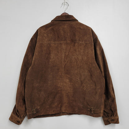 【中古品】【メンズ】 OLD GAP オールド ギャップ ZIP UP SUEDE LEATHER JACKET ジップアップ スエード レザー ジャケット 中国製 アウター 146-250914-as-23-izu サイズ：L カラー：ブラウン 万代Net店