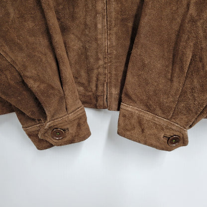 【中古品】【メンズ】 OLD GAP オールド ギャップ ZIP UP SUEDE LEATHER JACKET ジップアップ スエード レザー ジャケット 中国製 アウター 146-250914-as-23-izu サイズ：L カラー：ブラウン 万代Net店