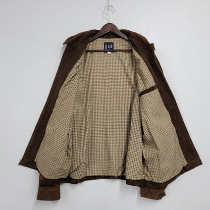 【中古品】【メンズ】 OLD GAP オールド ギャップ ZIP UP SUEDE LEATHER JACKET ジップアップ スエード レザー ジャケット 中国製 アウター 146-250914-as-23-izu サイズ：L カラー：ブラウン 万代Net店