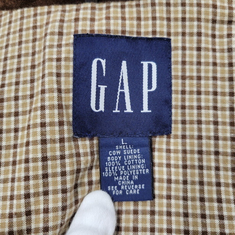 【中古品】【メンズ】 OLD GAP オールド ギャップ ZIP UP SUEDE LEATHER JACKET ジップアップ スエード レザー ジャケット 中国製 アウター 146-250914-as-23-izu サイズ：L カラー：ブラウン 万代Net店