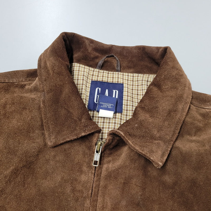 【中古品】【メンズ】 OLD GAP オールド ギャップ ZIP UP SUEDE LEATHER JACKET ジップアップ スエード レザー ジャケット 中国製 アウター 146-250914-as-23-izu サイズ：L カラー：ブラウン 万代Net店