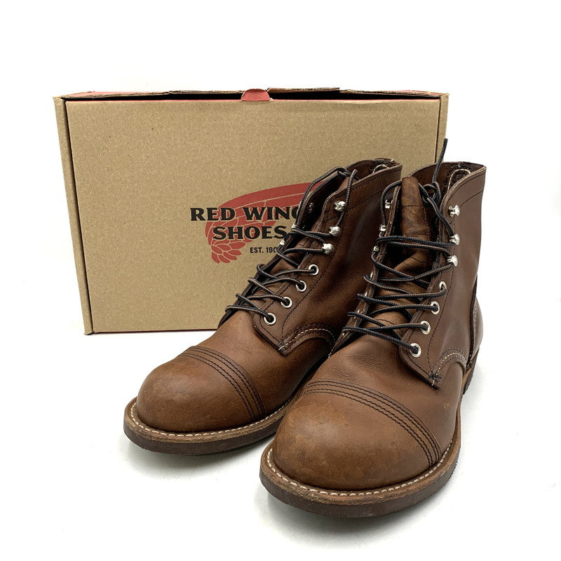 【中古品】【メンズ/レディース】 RED WING レッドウィング IRON RANGER 8111 アイアンレンジャー USA製 刺繍羽タグ ブーツ シューズ 靴 164-250913-as-30-izu サイズ：25cm カラー：ブラウン 万代Net店