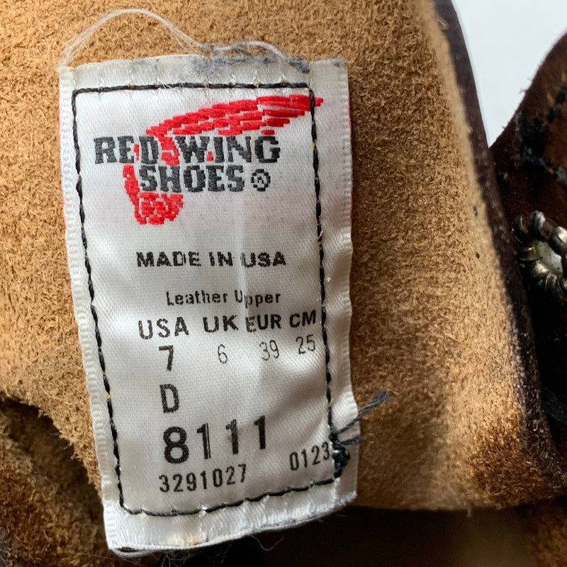 【中古品】【メンズ/レディース】 RED WING レッドウィング IRON RANGER 8111 アイアンレンジャー USA製 刺繍羽タグ ブーツ シューズ 靴 164-250913-as-30-izu サイズ：25cm カラー：ブラウン 万代Net店