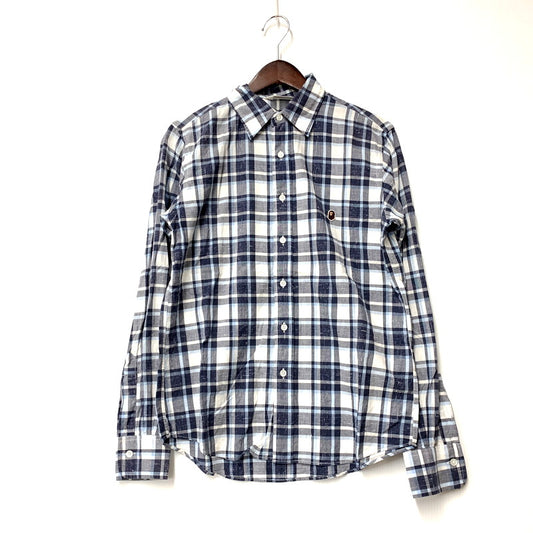 【中古品】【メンズ】 A BATHING APE アベイシングエイプ L/S COTTON CHECK SHIRT ロングスリーブ コットンチェックシャツ 長袖シャツ 142-250924-hi-24-izu サイズ：S カラー：マルチカラー 万代Net店