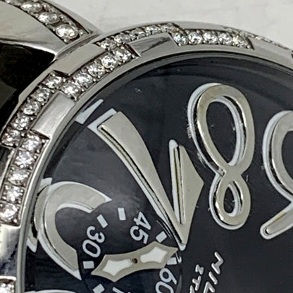 【中古品】【メンズ/レディース】 Gaga Milano ガガ・ミラノ 5010.D GRECO グレコ CARICA カリカ MANUALE マヌアーレ AUTOMATIC WATCH オートマティック ウォッチ 時計 腕時計 195-250915-ya-07-izu カラー：ブラック/シルバー 万代Net店