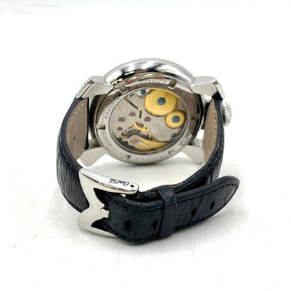 【中古品】【メンズ/レディース】 Gaga Milano ガガ・ミラノ 5010.D GRECO グレコ CARICA カリカ MANUALE マヌアーレ AUTOMATIC WATCH オートマティック ウォッチ 時計 腕時計 195-250915-ya-07-izu カラー：ブラック/シルバー 万代Net店