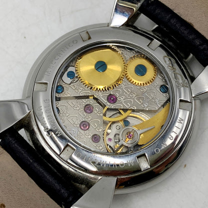 【中古品】【メンズ/レディース】 Gaga Milano ガガ・ミラノ 5010.D GRECO グレコ CARICA カリカ MANUALE マヌアーレ AUTOMATIC WATCH オートマティック ウォッチ 時計 腕時計 195-250915-ya-07-izu カラー：ブラック/シルバー 万代Net店