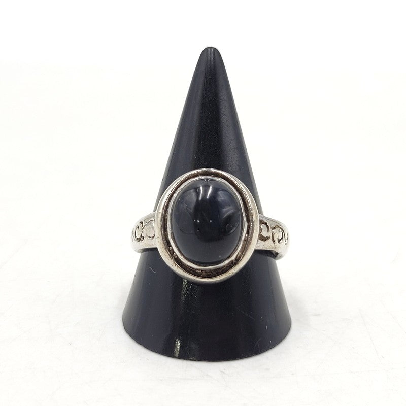 【中古品】【メンズ】 SAAD サード STONE RING ストーンリング 925 唐草 指輪 アクセサリー 191-250926-hi-12-izu サイズ：21 カラー：ブラック/シルバー 万代Net店