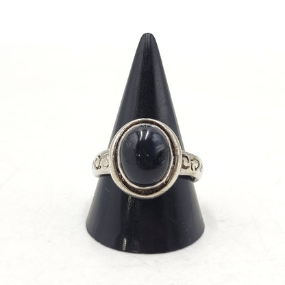 【中古品】【メンズ】 SAAD サード STONE RING ストーンリング 925 唐草 指輪 アクセサリー 191-250926-hi-12-izu サイズ：21 カラー：ブラック/シルバー 万代Net店
