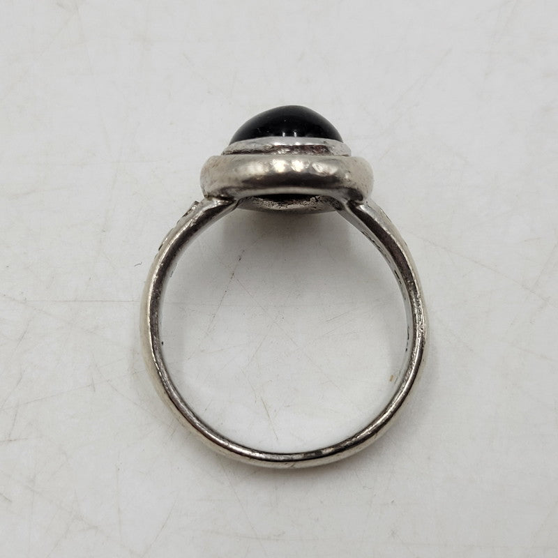 【中古品】【メンズ】 SAAD サード STONE RING ストーンリング 925 唐草 指輪 アクセサリー 191-250926-hi-12-izu サイズ：21 カラー：ブラック/シルバー 万代Net店