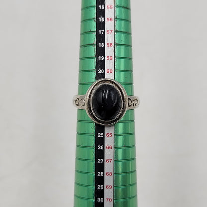 【中古品】【メンズ】 SAAD サード STONE RING ストーンリング 925 唐草 指輪 アクセサリー 191-250926-hi-12-izu サイズ：21 カラー：ブラック/シルバー 万代Net店