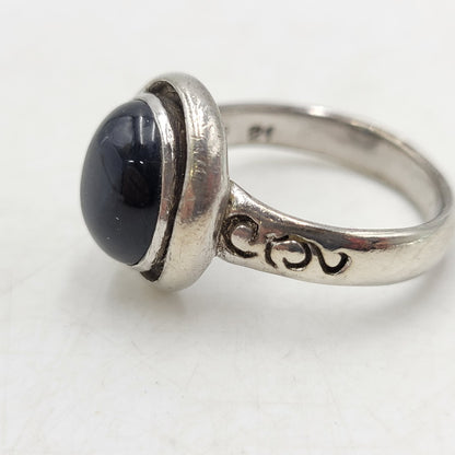 【中古品】【メンズ】 SAAD サード STONE RING ストーンリング 925 唐草 指輪 アクセサリー 191-250926-hi-12-izu サイズ：21 カラー：ブラック/シルバー 万代Net店