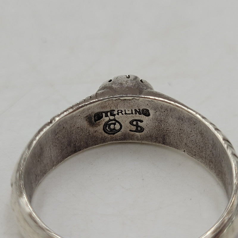 【中古品】【メンズ】 USED STERLING STONE RING スターリング ストーンリング 指輪 アクセサリー 191-250926-hi-13-izu カラー：ブラック/シルバー 万代Net店