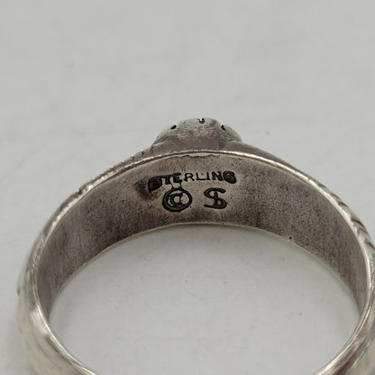 【中古品】【メンズ】 USED STERLING STONE RING スターリング ストーンリング 指輪 アクセサリー 191-250926-hi-13-izu カラー：ブラック/シルバー 万代Net店