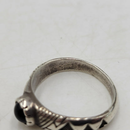 【中古品】【メンズ】 USED STERLING STONE RING スターリング ストーンリング 指輪 アクセサリー 191-250926-hi-13-izu カラー：ブラック/シルバー 万代Net店