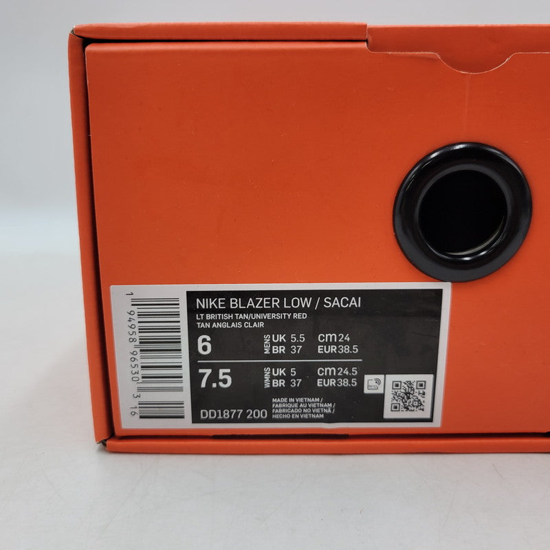 【中古品】【メンズ】 NIKE ナイキ × SACAI サカイ コラボ DD1877-200 BLAZER LOW ”BRITISH TAN" スニーカー 靴 166-250926-hi-17-izu サイズ：24cm US 6 カラー：LT BRITSH 万代Net店