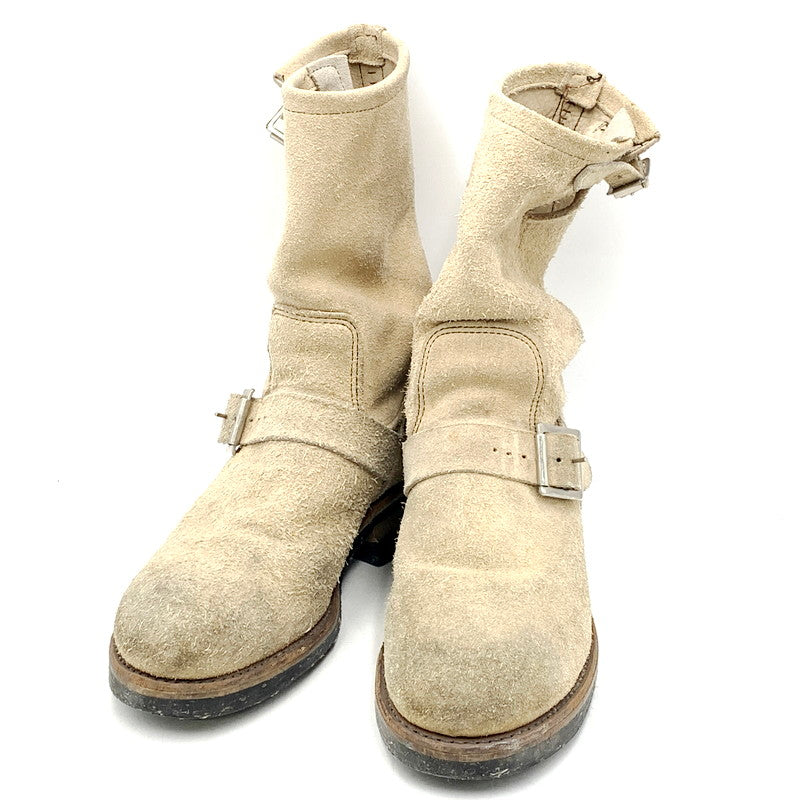 【現状渡し品】【メンズ】 RED WING レッドウィング 8268 USA製 プリント縦羽タグ SUEDE ENGINEER BOOTS スエード エンジニア ブーツ シューズ 靴 164-250915-ya-08-izu サイズ：6D カラー：ベージュ 万代Net店