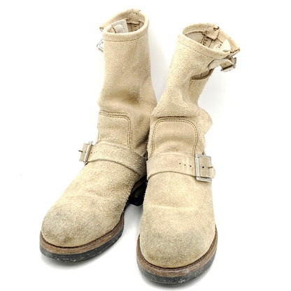 【現状渡し品】【メンズ】 RED WING レッドウィング 8268 USA製 プリント縦羽タグ SUEDE ENGINEER BOOTS スエード エンジニア ブーツ シューズ 靴 164-250915-ya-08-izu サイズ：6D カラー：ベージュ 万代Net店