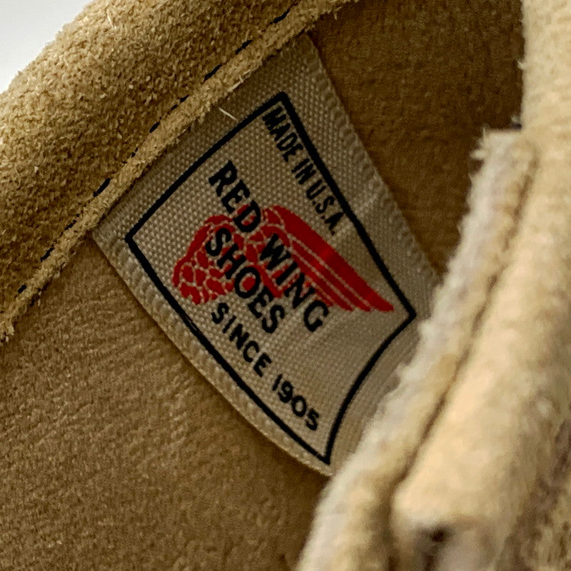 【現状渡し品】【メンズ】 RED WING レッドウィング 8268 USA製 プリント縦羽タグ SUEDE ENGINEER BOOTS スエード エンジニア ブーツ シューズ 靴 164-250915-ya-08-izu サイズ：6D カラー：ベージュ 万代Net店