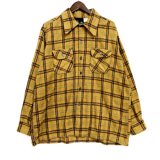 【中古品】 BREWSTER ブリュースター 70-80S WOOL MIXED CHECK LS SHIRT 70-80年代 ウール ミックスド チェック ロングスリーブ シャツ トップス 長袖 146-250916-cs-05-izu サイズ：XL カラー：ブラウン系 万代Net店