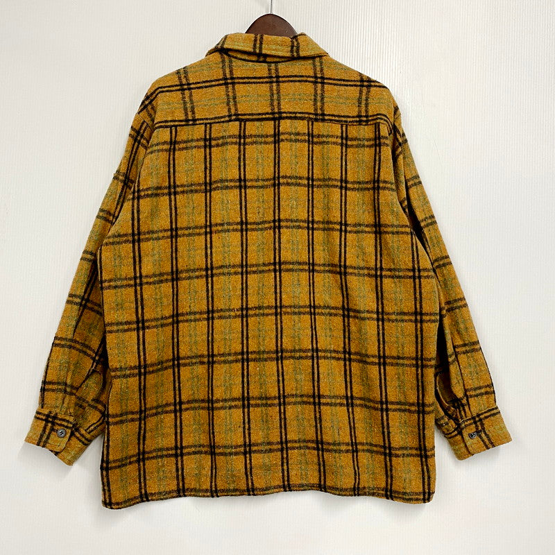 【中古品】 BREWSTER ブリュースター 70-80S WOOL MIXED CHECK LS SHIRT 70-80年代 ウール ミックスド チェック ロングスリーブ シャツ トップス 長袖 146-250916-cs-05-izu サイズ：XL カラー：ブラウン系 万代Net店