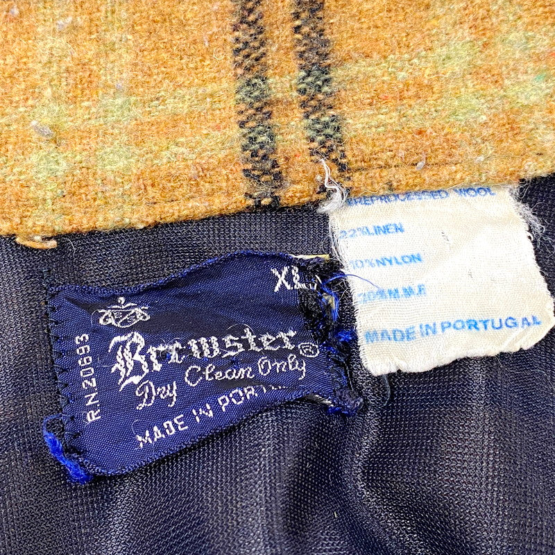 【中古品】 BREWSTER ブリュースター 70-80S WOOL MIXED CHECK LS SHIRT 70-80年代 ウール ミックスド チェック ロングスリーブ シャツ トップス 長袖 146-250916-cs-05-izu サイズ：XL カラー：ブラウン系 万代Net店