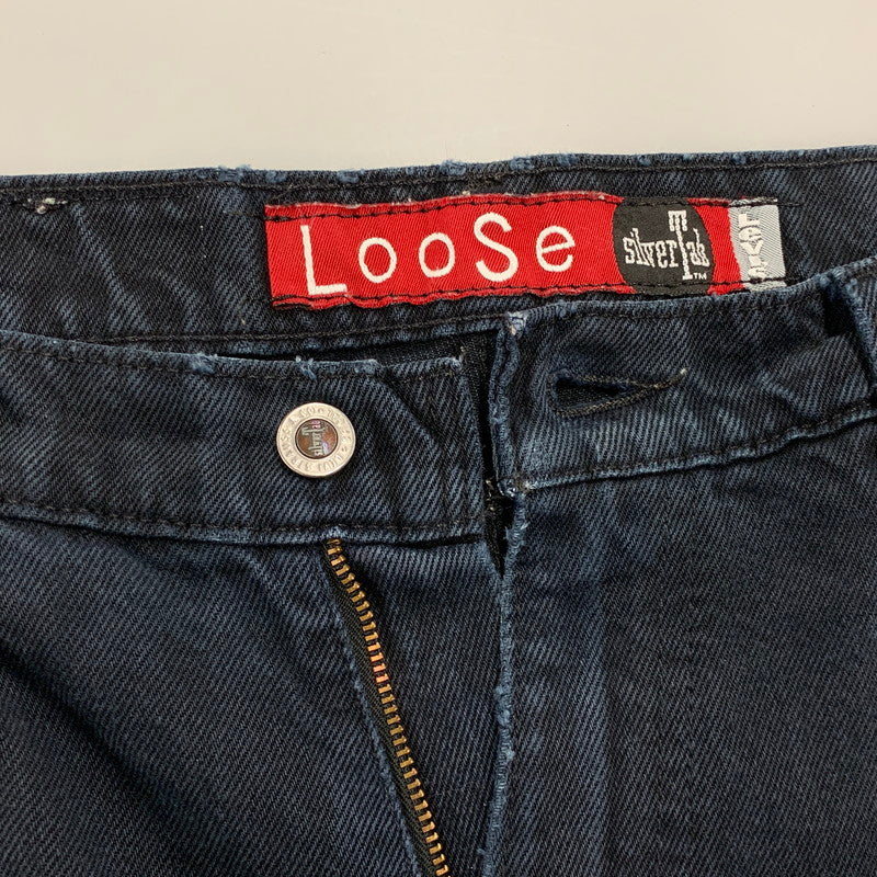 【現状渡し品】【メンズ】 LEVI'S SILVER TAB リーバイス シルバータブ 43565-1760 刻印501 USA製 1995年製 90S LOOSE DENIM PANTS ルーズ デニム パンツ ボトムス ズボン 157-260109-cs-16-izu サイズ：33×30 カラー：ネイビー系 万代Net店