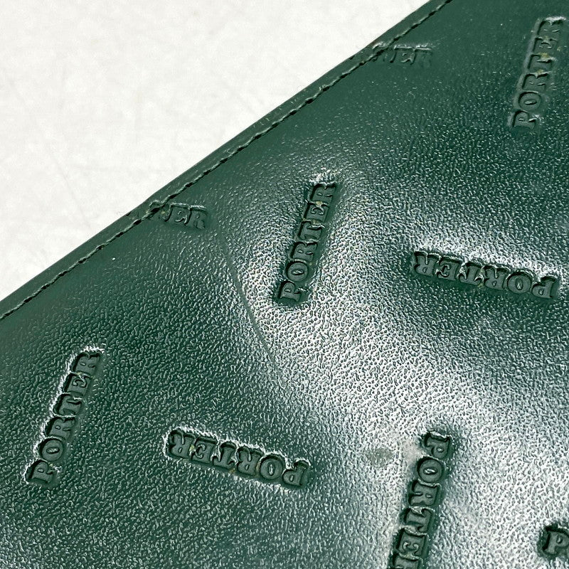 【中古品】【メンズ/レディース】 PORTER ポーター ENCHASE LONG WALLET 007-02283 エンチェイス ロングウォレット 長財布 200-250916-as-05-izu カラー：グリーン 万代Net店