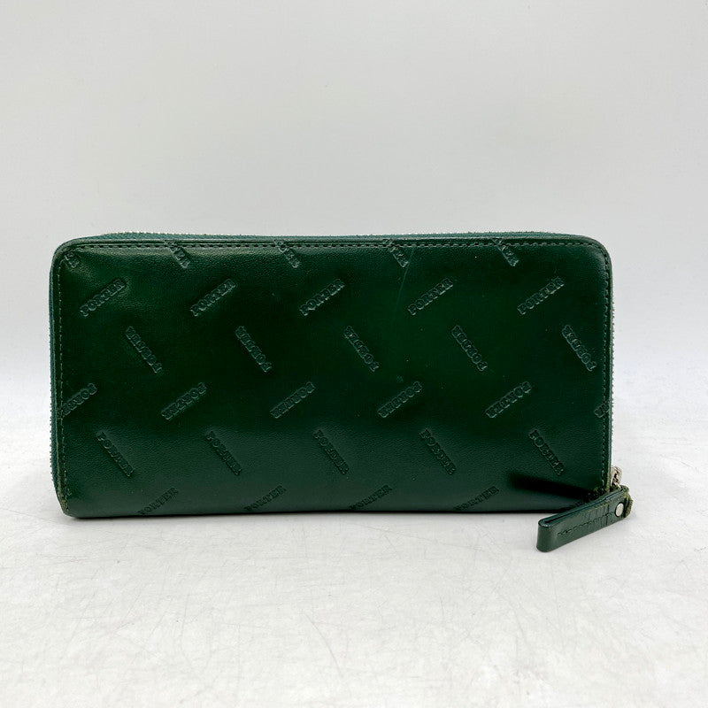 【中古品】【メンズ/レディース】 PORTER ポーター ENCHASE LONG WALLET 007-02283 エンチェイス ロングウォレット 長財布 200-250916-as-05-izu カラー：グリーン 万代Net店