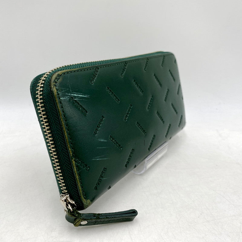 【中古品】【メンズ/レディース】 PORTER ポーター ENCHASE LONG WALLET 007-02283 エンチェイス ロングウォレット 長財布 200-250916-as-05-izu カラー：グリーン 万代Net店